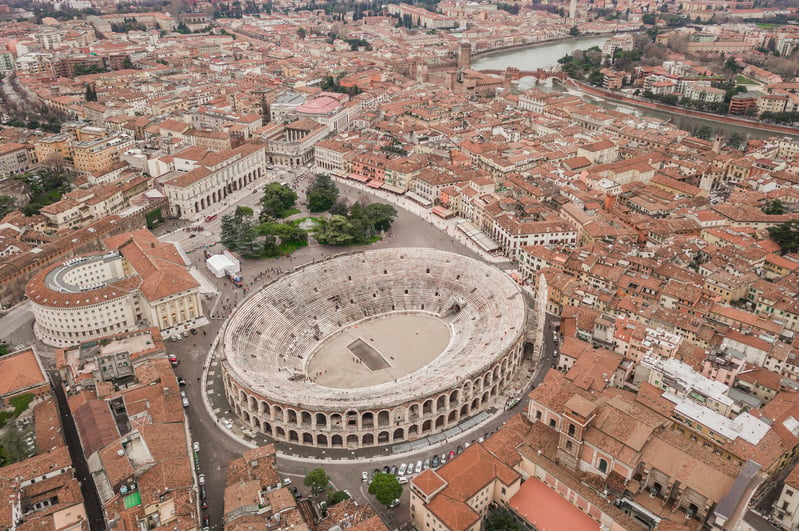 Aerial view of Arena di Verona